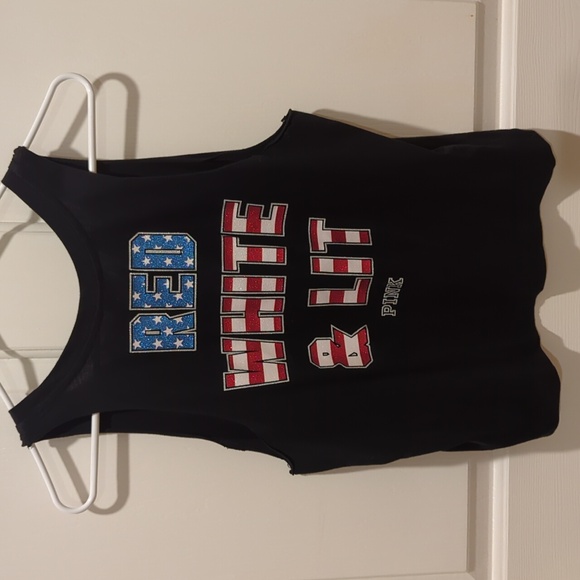 PINK Victoria Secret Red, White, & Lit tank top size Medium - Picture 5 of 5